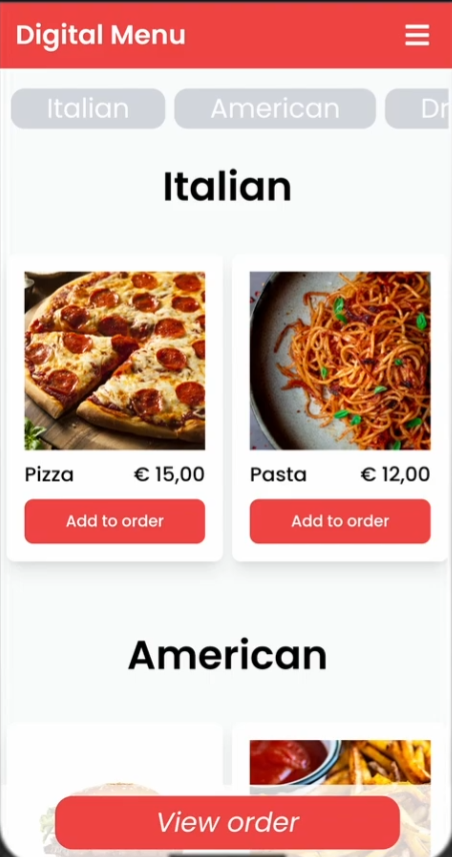 DigitalMenu mobile view 3