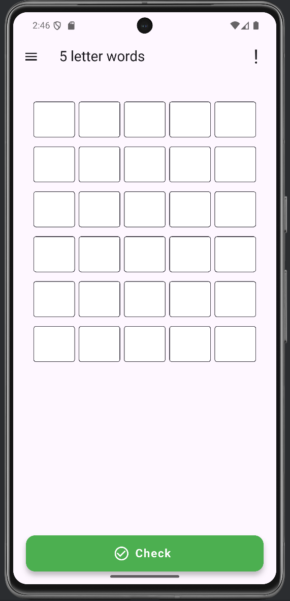 FiveWords game interface