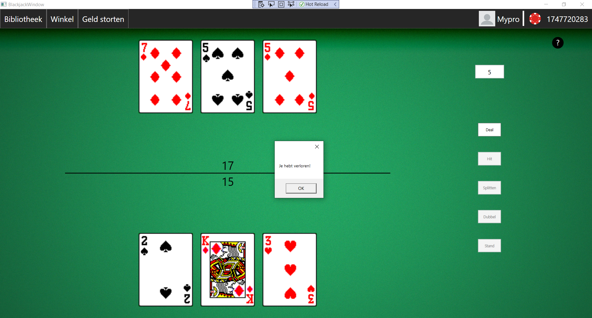 StonksCasino blackjack game