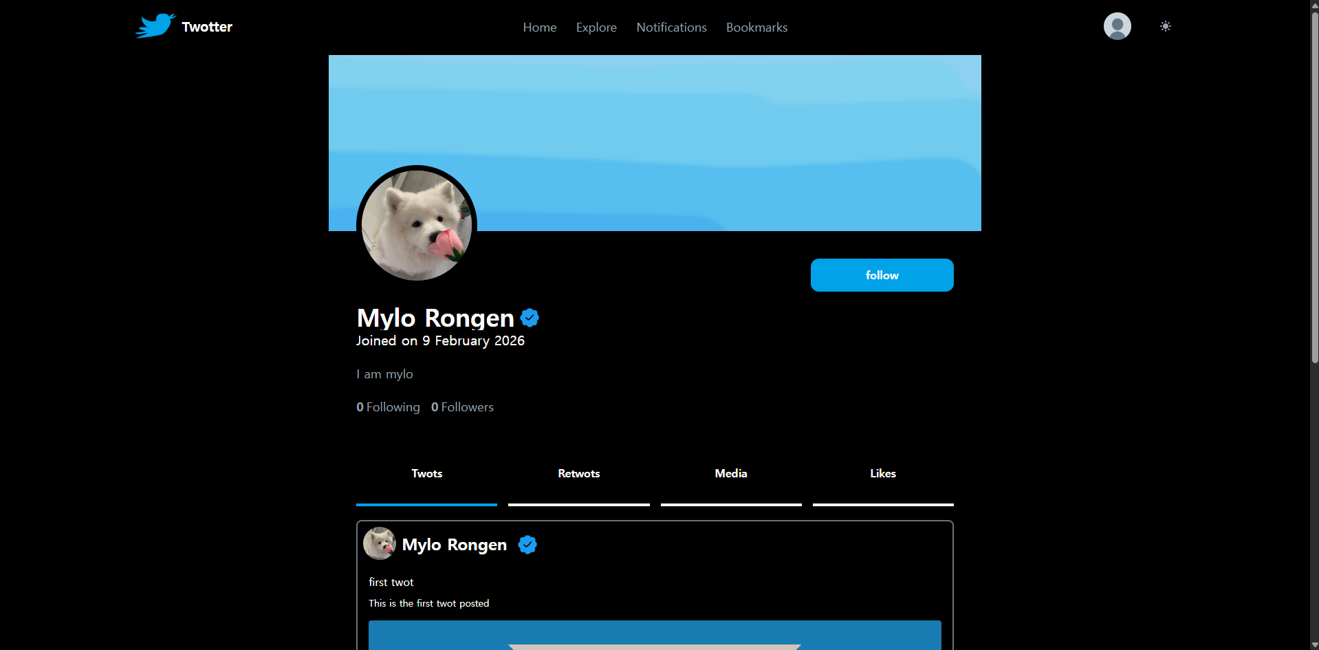 Twotter main feed